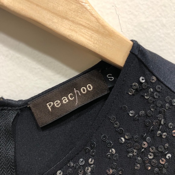 Peachoo Silk Beaded Sleeveless Top, Sz M - Picture 2 of 4